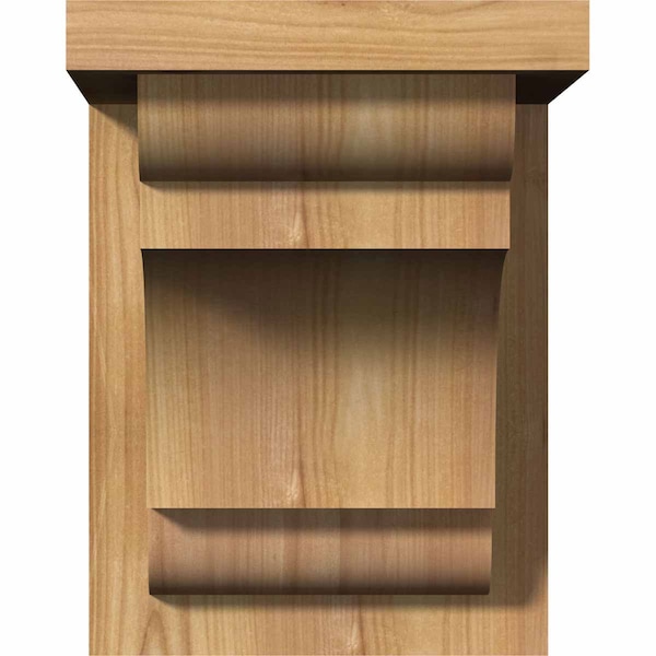 New Brighton Smooth Corbel W/Backplate, Western Red Cedar, 7 1/2W X 10D X 10H